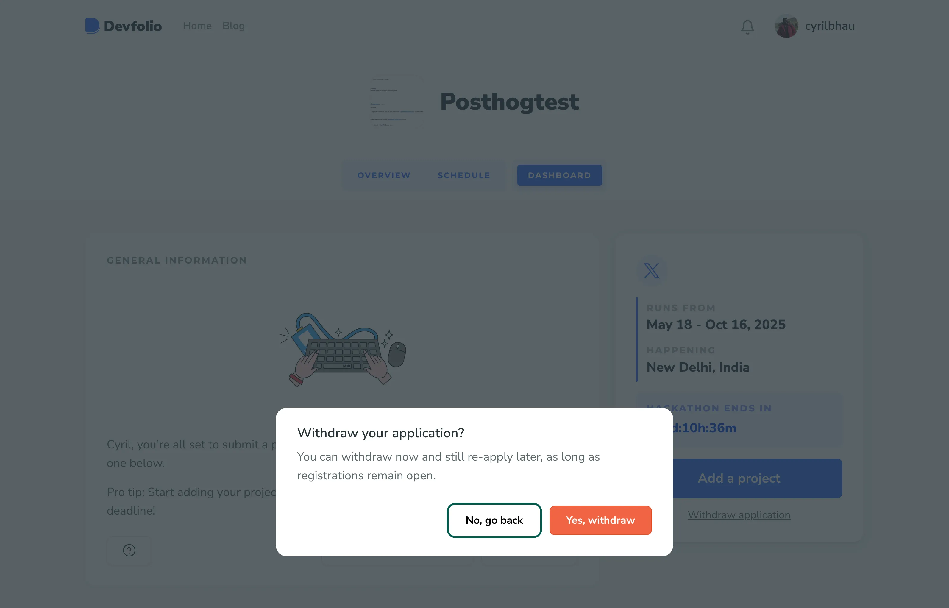 Withdrawal confirmation screen